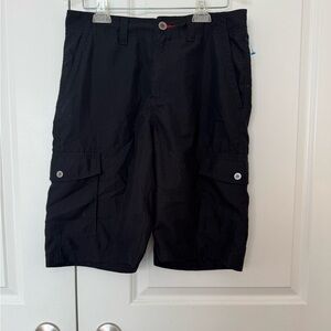 Tony Hawk Black Cargo Shorts with Button Flap Pockets size 31